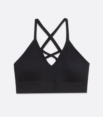 black strappy bralette top