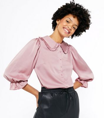 pale pink satin blouse