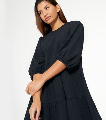 black smock dress new look