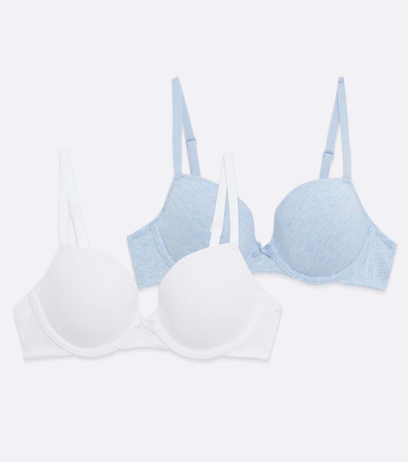 2 Pack Blue and White Marl T-Shirt Bras Image 5
