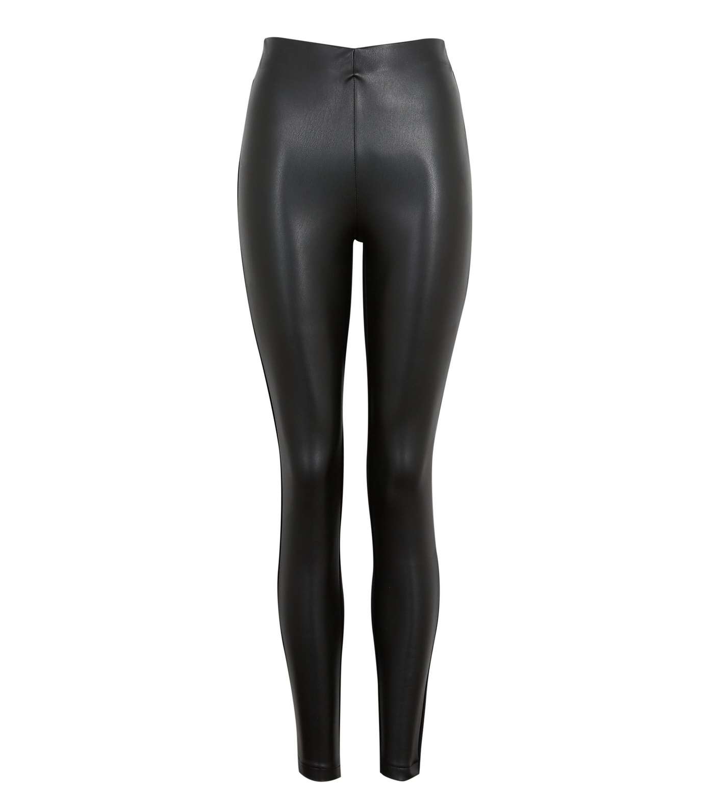Black Leather-Look and Jersey Leggings  Image 5