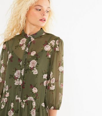 new look olive dress