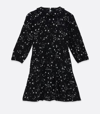 Image of Black Mystic Star Print Smock Dress New Look