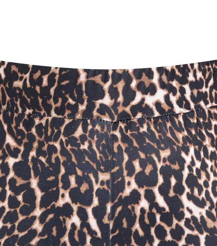 Brown Leopard Print Flared Trousers