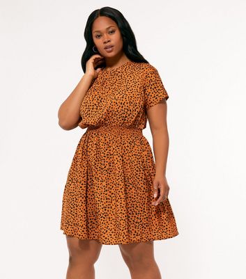 Rust leopard sales print dress