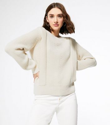 white pointelle jumper
