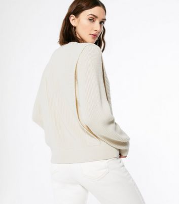 white pointelle jumper