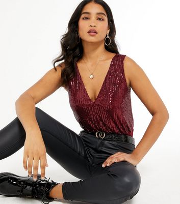 New look sequin store bodysuit