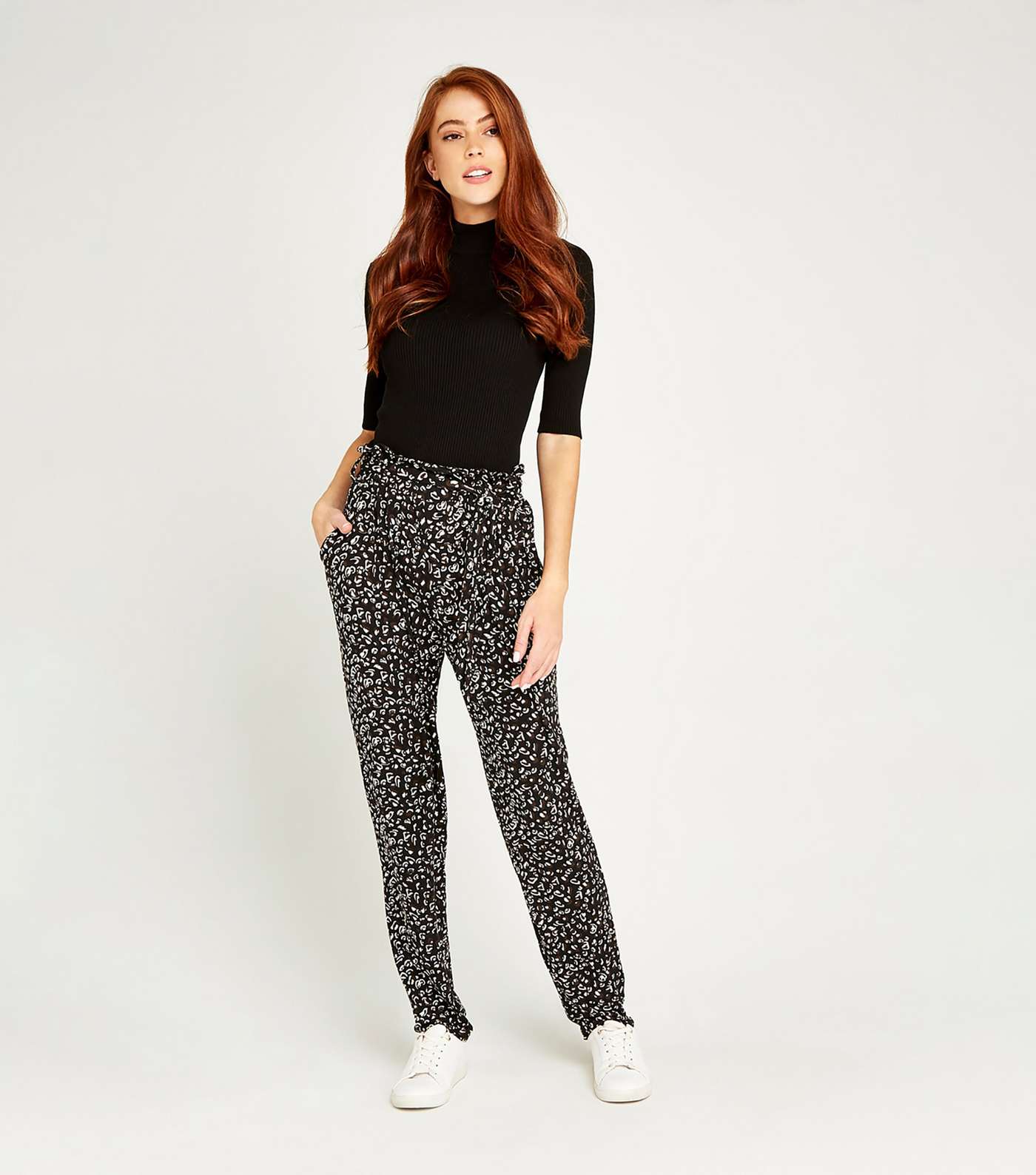 Apricot Brown Leopard Print Soft Touch Trousers Image 2