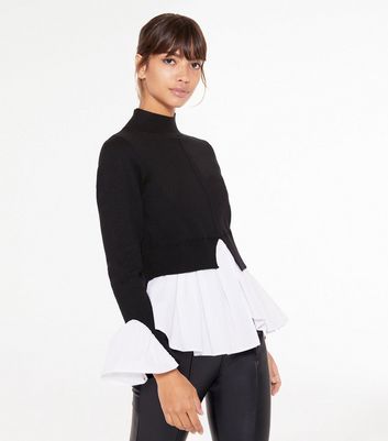 Black jumper discount with white shirt