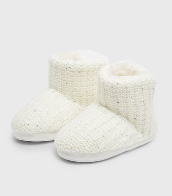 white knit boots