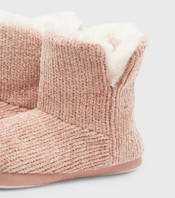 Pink Chenille Faux Fur Lined Boot 