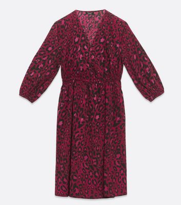 bright pink leopard print dress