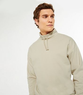 Stone Funnel Neck Sweatshirt New Look