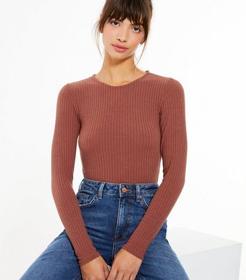 rust long sleeve bodysuit