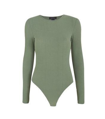 long sleeve olive green bodysuit