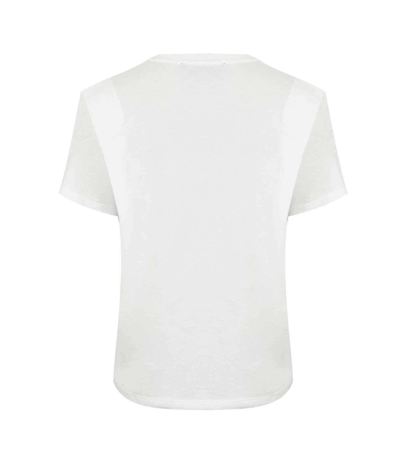 Off White Cotton Extended Shoulder T-Shirt Image 2