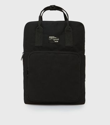 Black Tab Front Backpack | New Look