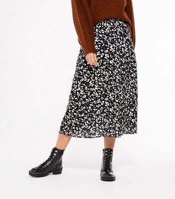 leopard print midi skirt new look
