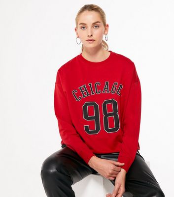 solid red sweatshirt