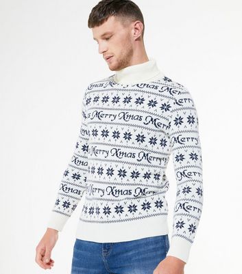 Roll Neck Merry Christmas Jumper 