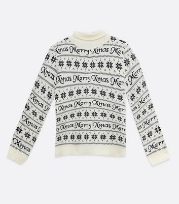 Roll Neck Merry Christmas Jumper 
