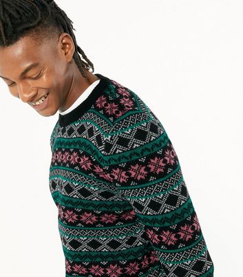 Dark Green Fair Isle Jumper | New Look