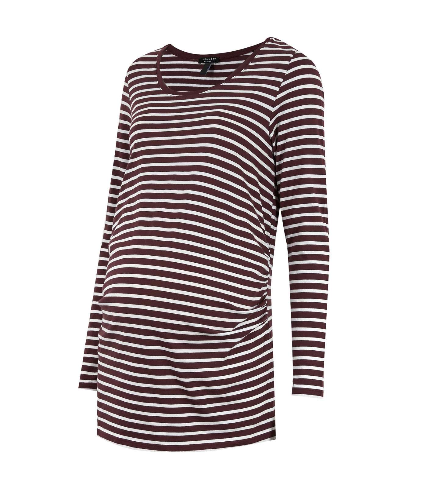 Maternity Red Stripe Long Sleeve Top Image 5
