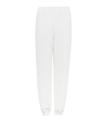 Off White Waffle Jersey Cuffed Joggers 