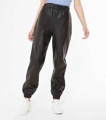 ladies leather joggers