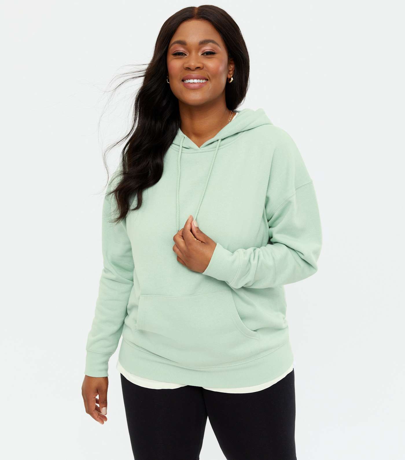 Curves Light Green Oversized Hoodie
