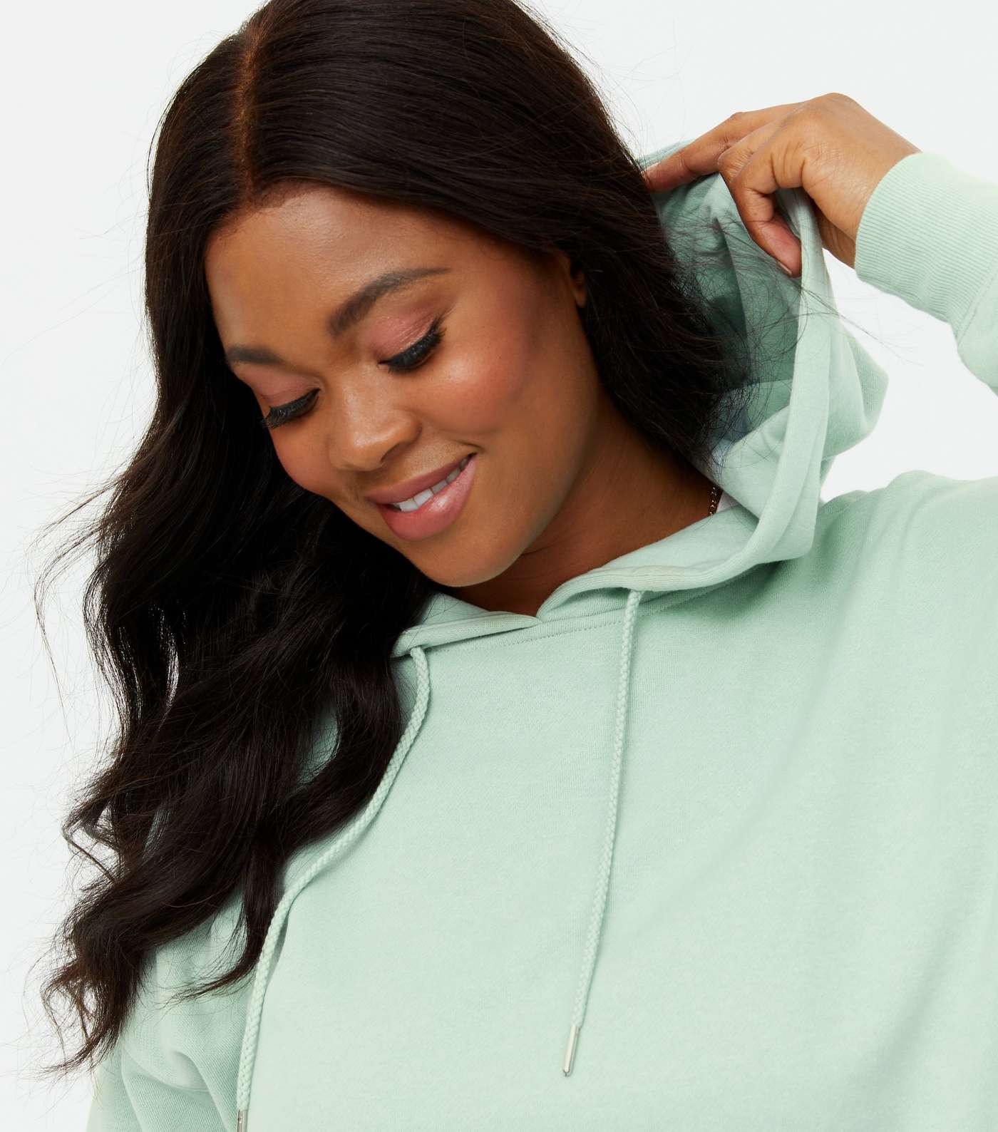 Curves Light Green Oversized Hoodie Image 3
