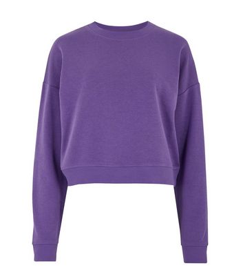 purple cropped sweatshirt