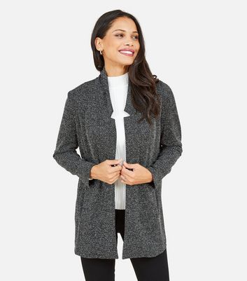 Mela Dark Grey Textured Jacket | New Look