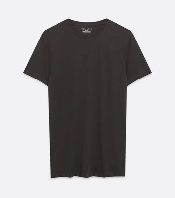 Image of Black Long T-Shirt New Look