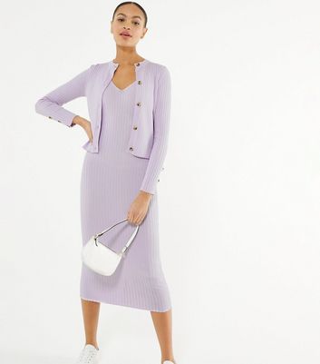 lilac ribbed dress