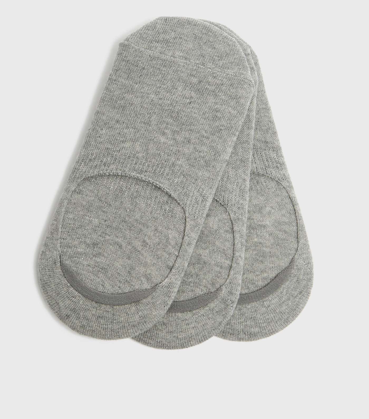 3 Pack Grey Sports Grip Invisible Socks