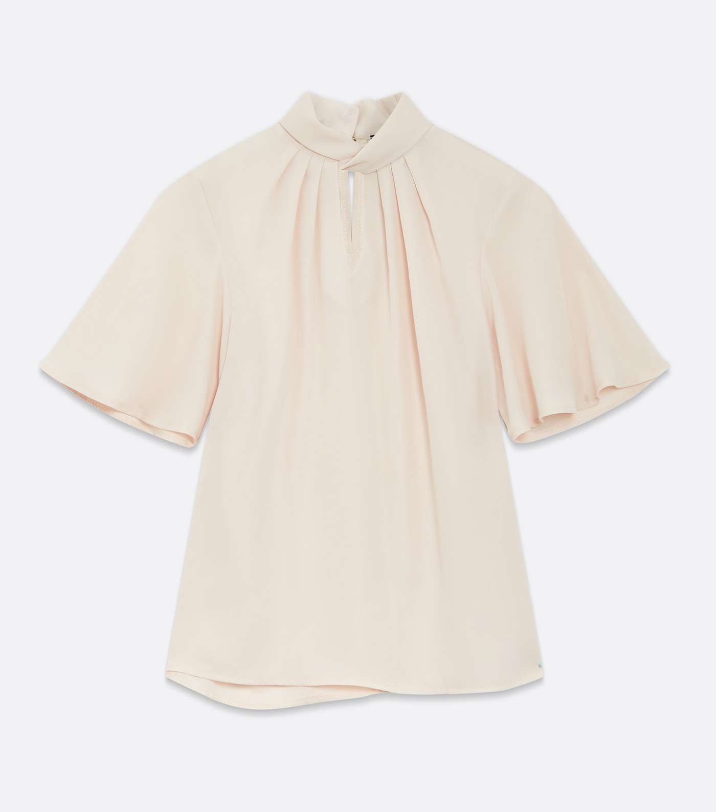 Pale Pink Twist Front High Neck Blouse Image 5