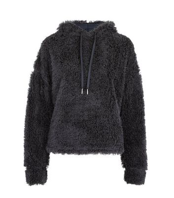 Grey Fluffy Hoodie New Look