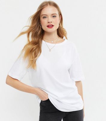 White Oversized Cotton T-Shirt New Look