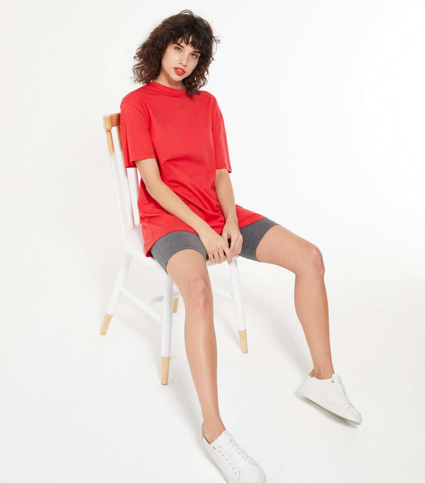 Red Oversized Cotton T-Shirt  Image 2