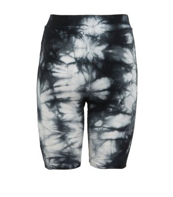 Image of Black Tie Dye High Waist Cycling Shorts New Look