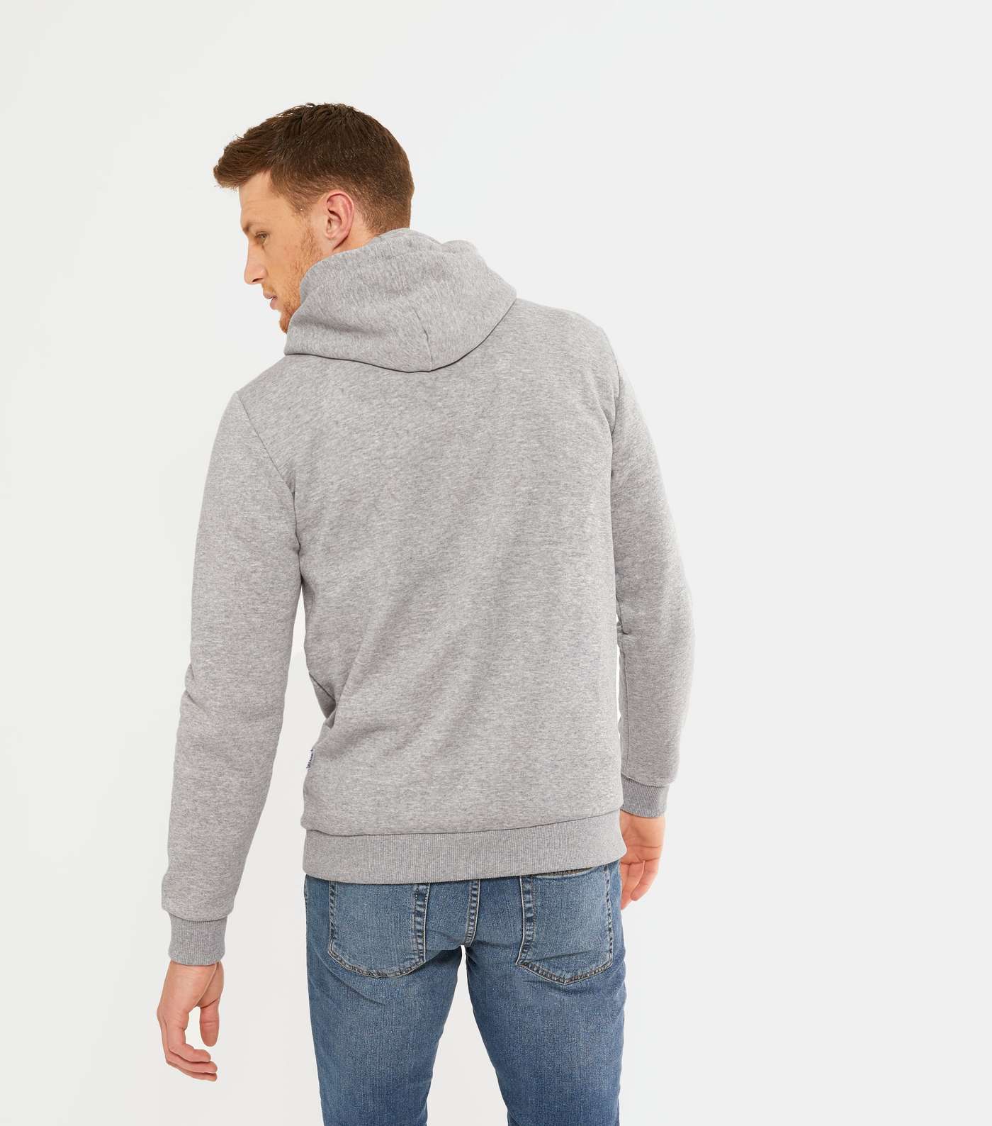 Only & Sons Grey Jersey Pocket Hoodie Image 4