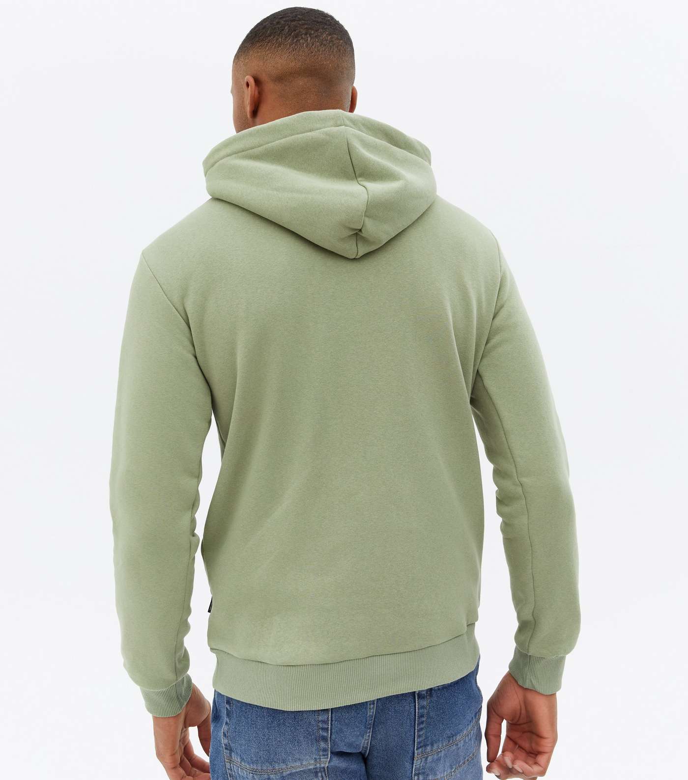 Only & Sons Olive Jersey Pocket Hoodie Image 4