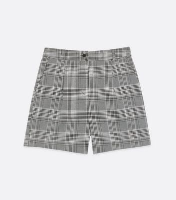 Image of Black Check High Waist Shorts New Look