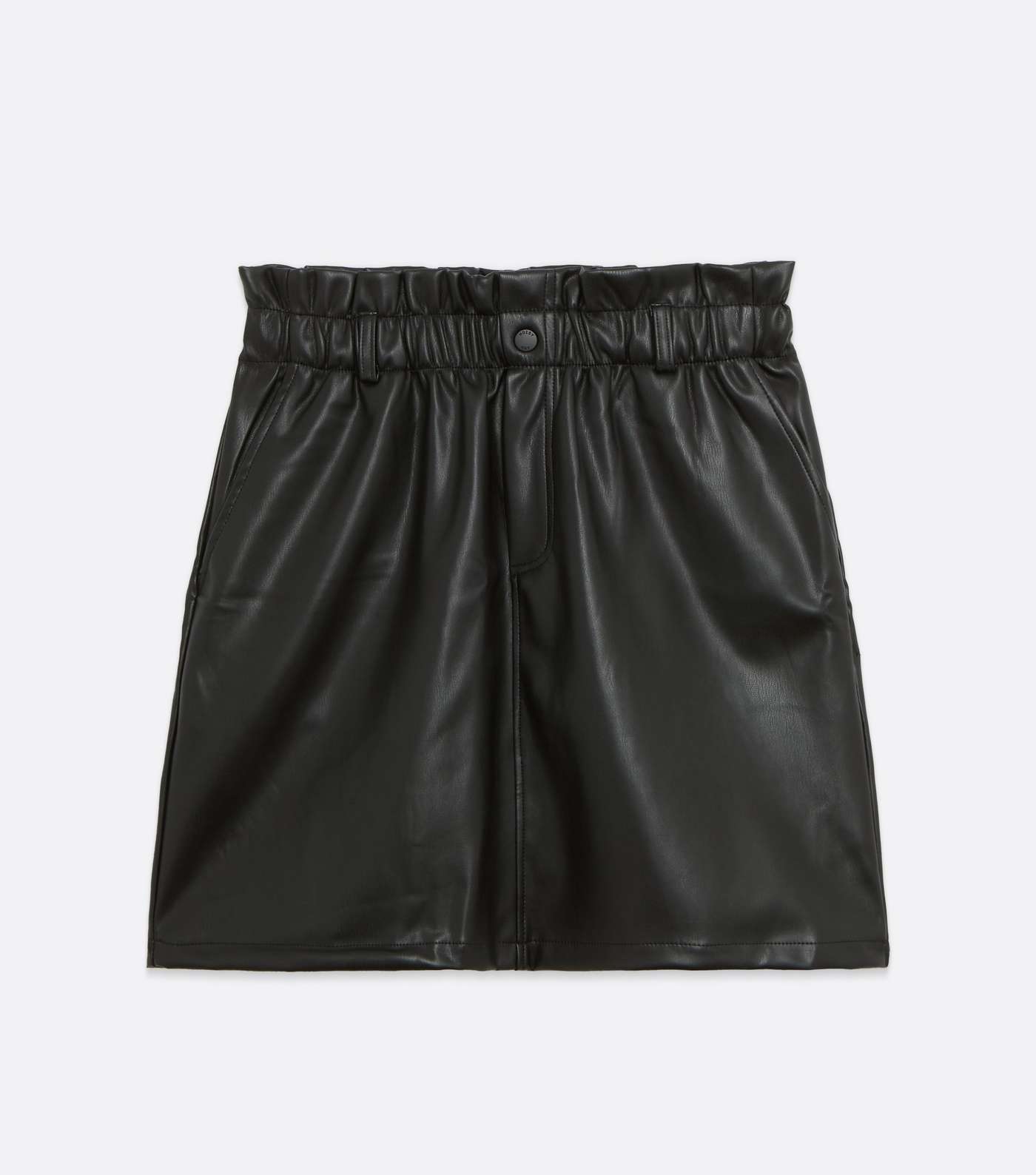 Noisy May Black Leather-Look High Waist Skirt Image 5