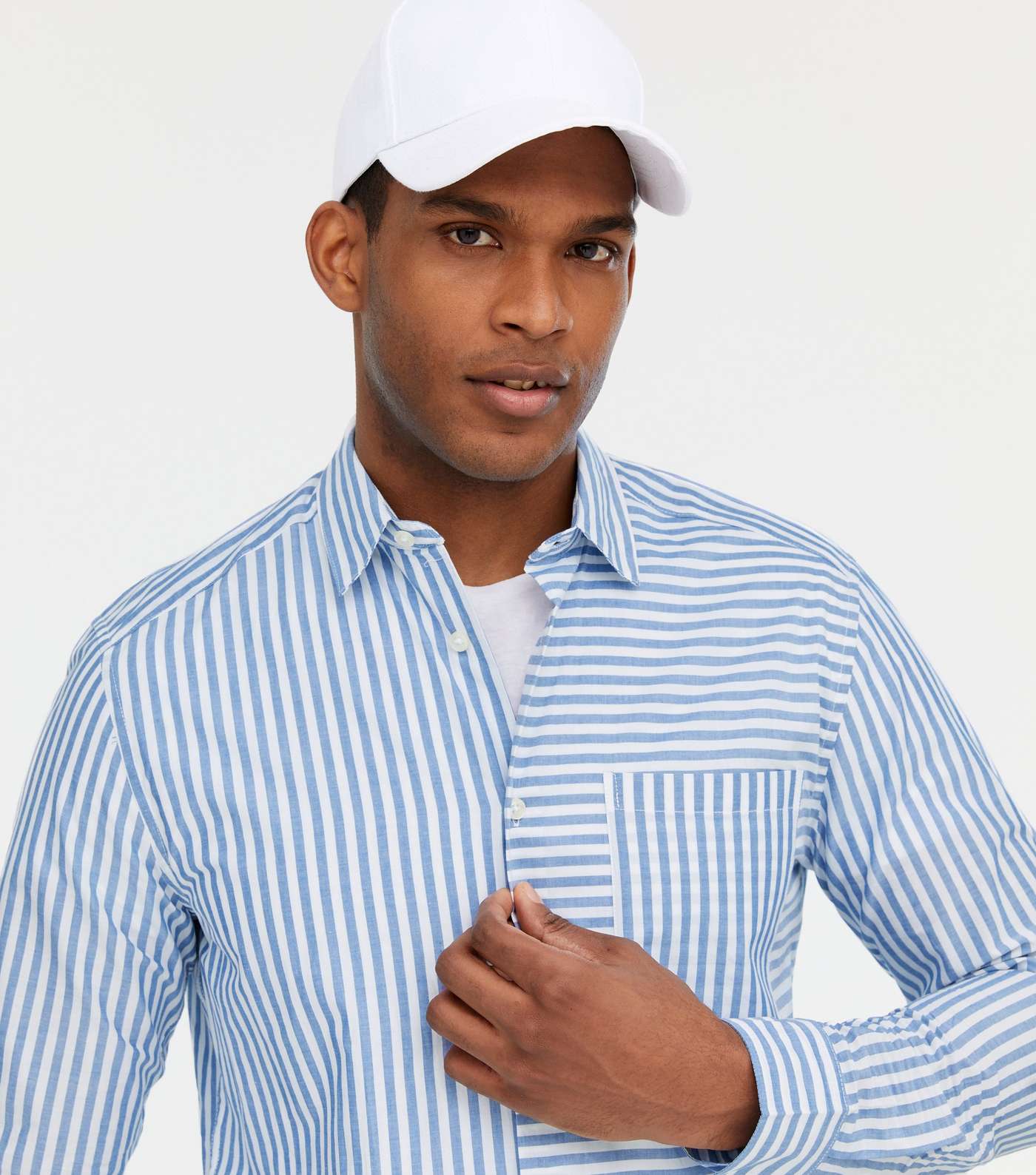 Only & Sons Pale Blue Stripe Long Sleeve Shirt Image 3