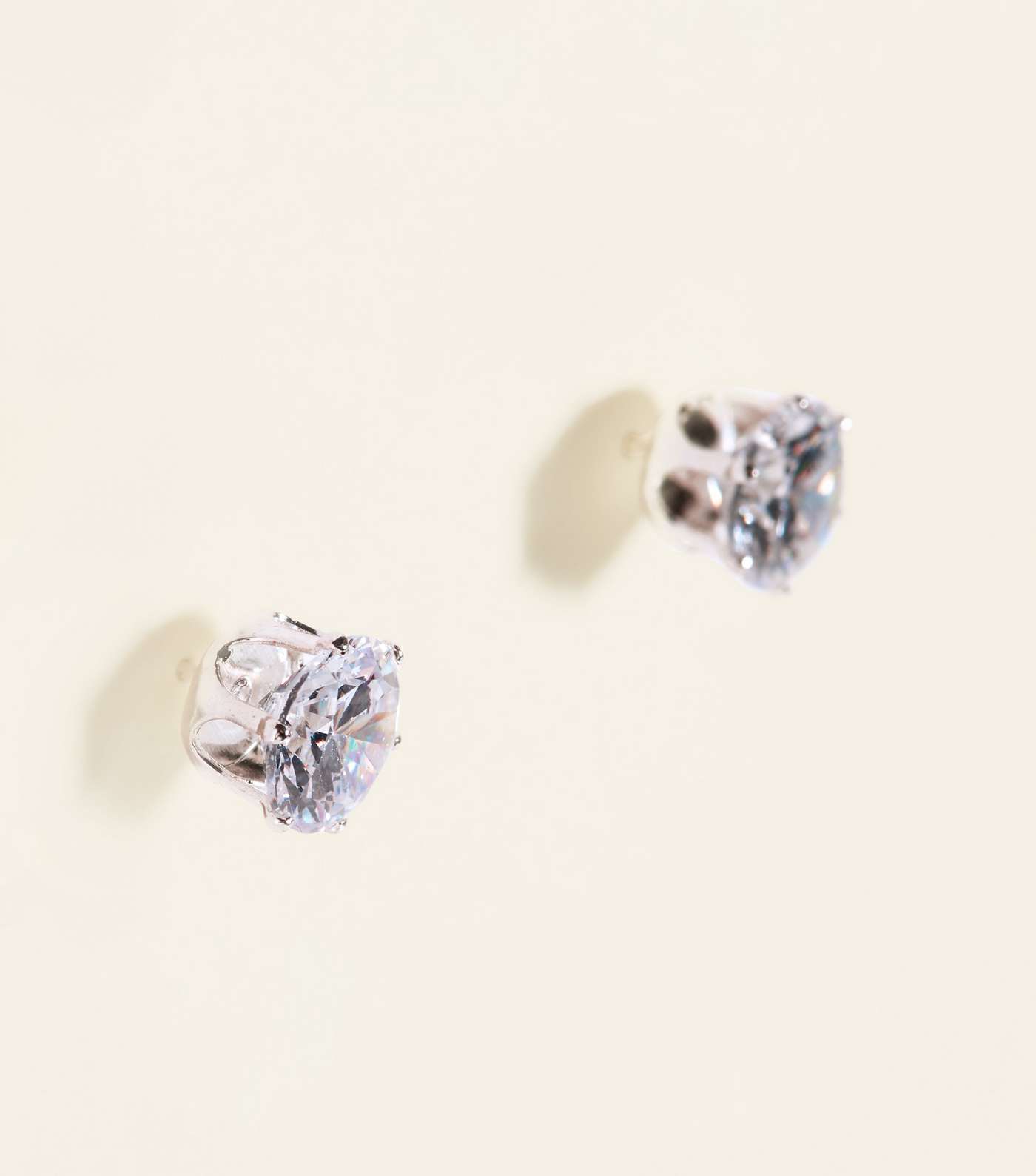 Silver Cubic Zirconia Stud Earrings Image 3
