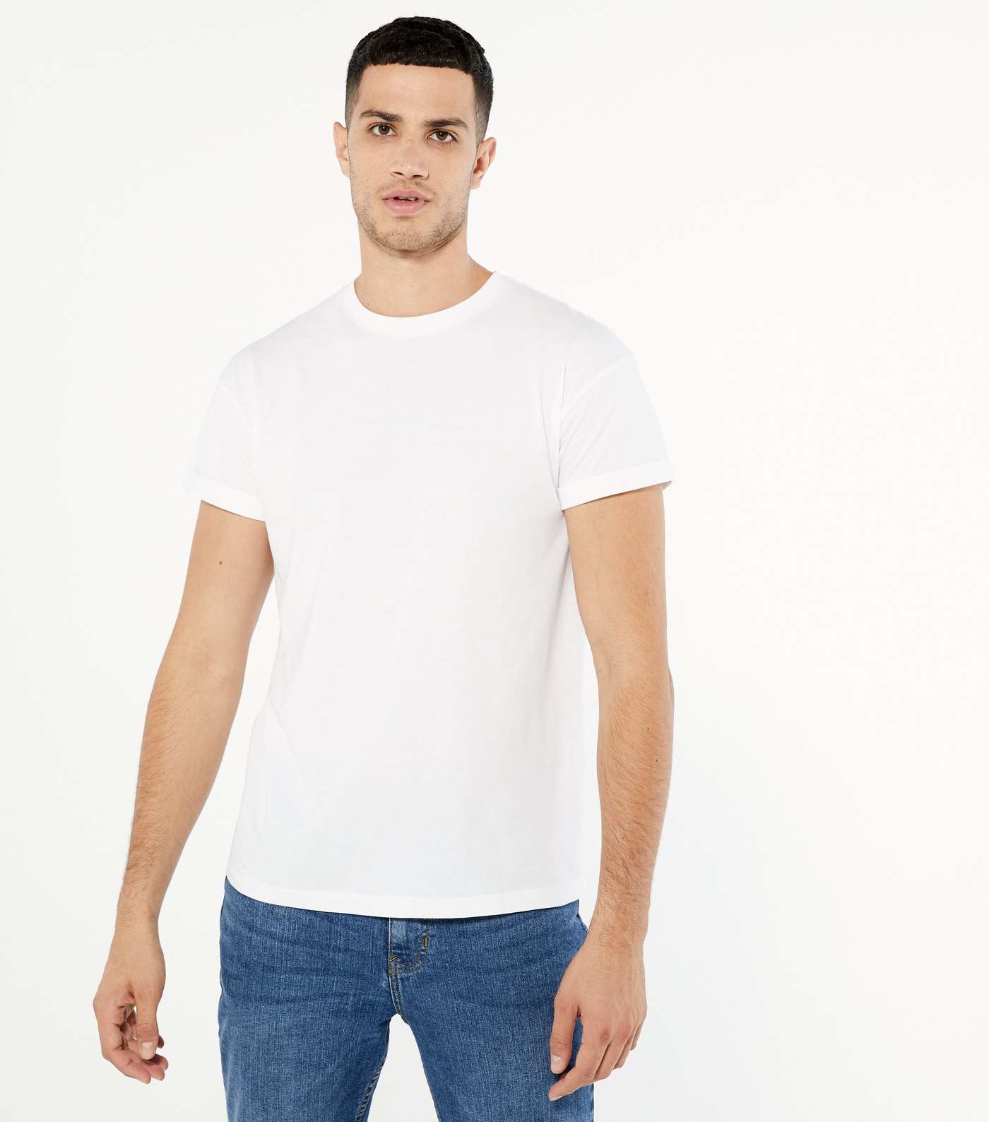 White Roll Short Sleeve T-Shirt 