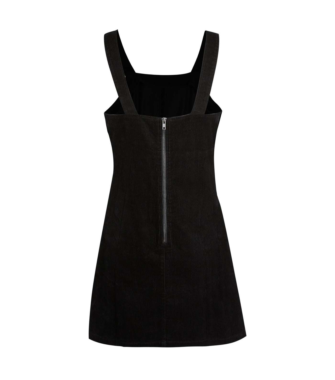Black Cord Mini Pinafore Dress Image 2